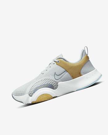 Zapatillas Deportivos Nike SuperRep Go 2 Mujer Plateadas Metal Doradas Blancas | CR2266