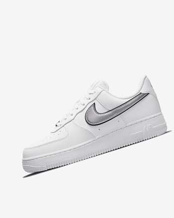 Zapatillas Nike Air Force 1 '07 Essential Mujer Blancas Negras Metal Plateadas | CR5592