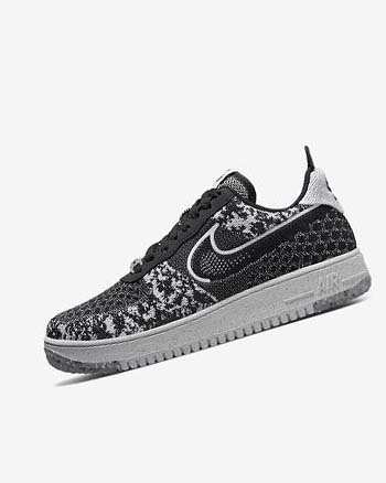 Zapatillas Nike Air Force 1 Crater Flyknit Next Nature Hombre Negras Blancas Plateadas Negras | CR5351