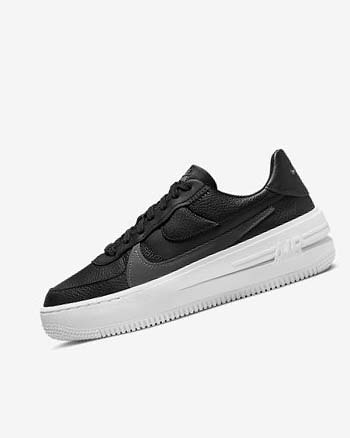 Zapatillas Nike Air Force 1 PLT.AF.ORM Mujer Negras Blancas Negras Gris Oscuro | CR2975