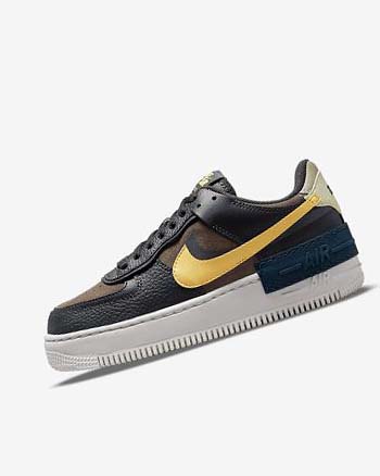 Zapatillas Nike Air Force 1 Shadow Mujer Verde Blancas Doradas | CR2860