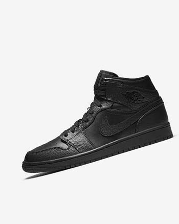 Zapatillas Nike Air Jordan 1 Mid Hombre Negras Negras Negras | CR2360