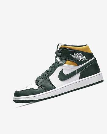 Zapatillas Nike Air Jordan 1 Mid Hombre Verde Blancas | CR4909