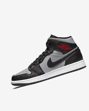 Zapatillas Nike Air Jordan 1 Mid Hombre Negras Gris Blancas Rojas | CR5395