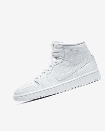 Zapatillas Nike Air Jordan 1 Mid Mujer Blancas Blancas | CR4858