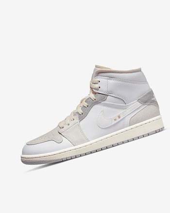 Zapatillas Nike Air Jordan 1 Mid SE Craft Hombre Blancas Gris | CR4493