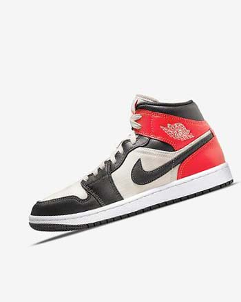 Zapatillas Nike Air Jordan 1 Mid SE Mujer Marrones Claro Rojas Claro Blancas | CR2259