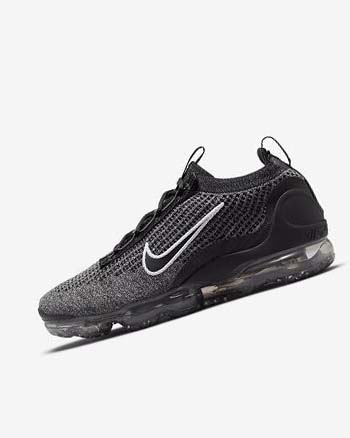 Zapatillas Nike Air VaporMax 2021 FK Hombre Negras Blancas Gris Oscuro Negras | CR3266