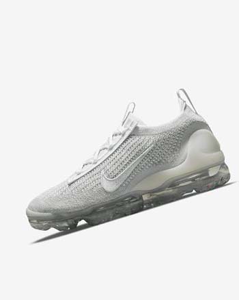 Zapatillas Nike Air VaporMax 2021 FK Mujer Blancas Plateadas Metal Plateadas Blancas | CR4973