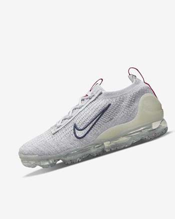 Zapatillas Nike Air VaporMax 2021 Flyknit Mujer Azul Marino Blancas | CR4723