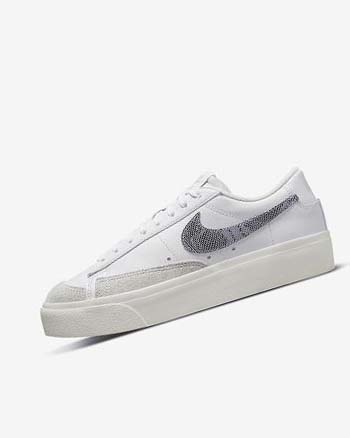 Zapatillas Nike Blazer Low Platform Mujer Blancas Blancas Azules Claro | CR3179