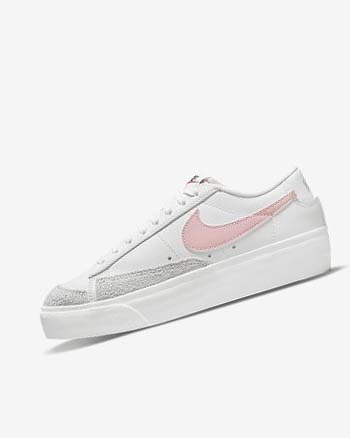 Zapatillas Nike Blazer Low Platform Mujer Blancas Blancas Negras Rosas | CR4939