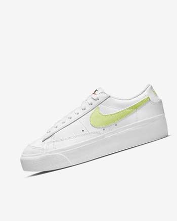 Zapatillas Nike Blazer Low Platform Mujer Blancas Blancas Negras Limón Claro | CR5355