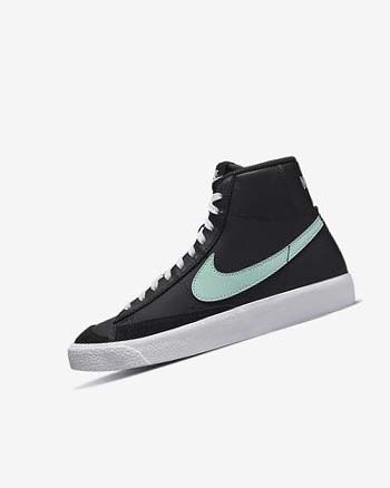 Zapatillas Nike Blazer Mid '77 Niño Negras Blancas Verde Menta | CR5588