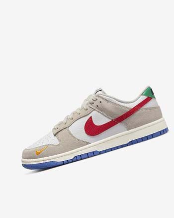 Zapatillas Nike Dunk Low Hombre Blancas Azul Real Rojas | CR4944