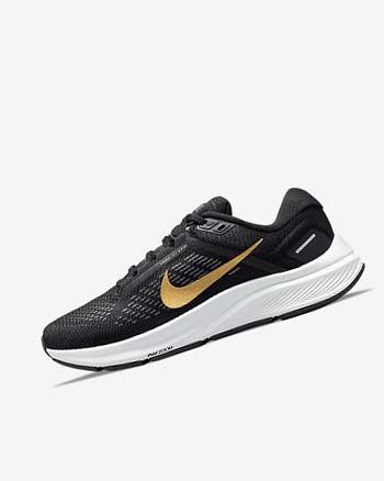 Zapatillas Running Nike Air Zoom Structure 24 Mujer Negras Gris Oscuro Metal Doradas | CR4524