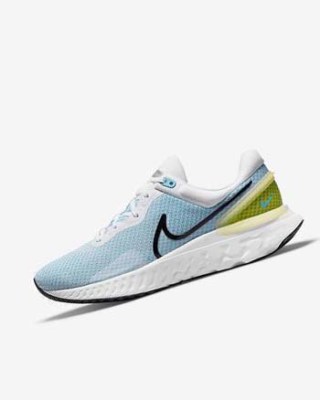 Zapatillas Running Nike React Miler 3 Hombre Blancas Azules Negras | CR2232