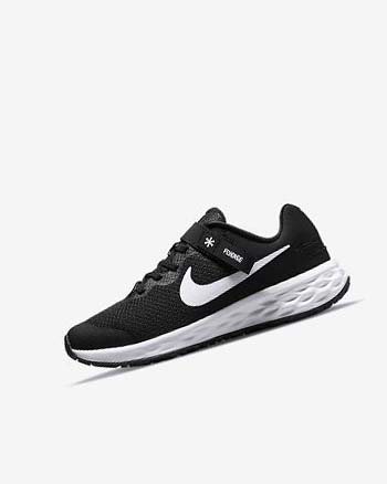 Zapatillas Running Nike Revolution 6 FlyEase Niña Negras Gris Oscuro Blancas | CR4849