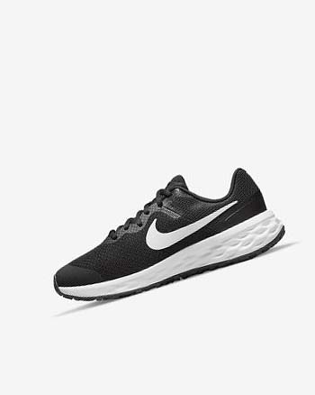 Zapatillas Running Nike Revolution 6 Niña Negras Gris Oscuro Blancas | CR3217