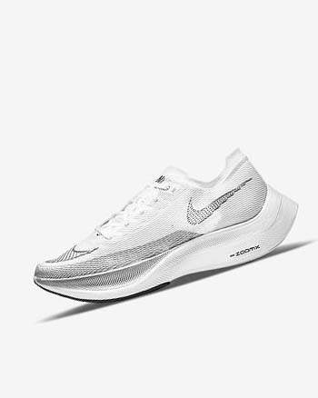 Zapatillas Running Nike ZoomX Vaporfly Next% 2 Hombre Blancas Metal Plateadas Negras | CR3203