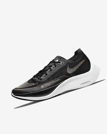 Zapatillas Running Nike ZoomX Vaporfly Next% 2 Mujer Negras Metal Doradas Blancas | CR3251