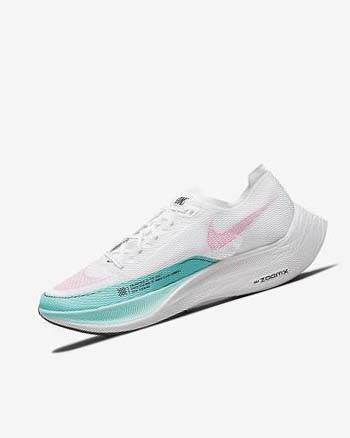 Zapatillas Running Nike ZoomX Vaporfly Next% 2 Hombre Blancas Turquesa Rosas | CR5485