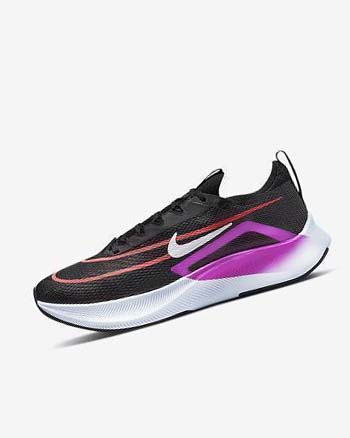 Zapatillas Running Nike Zoom Fly 4 Hombre Negras Moradas Blancas | CR2720