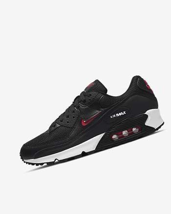 Zapatos Casuales Nike Air Max 90 Hombre Negras Blancas Rojas | CR2206