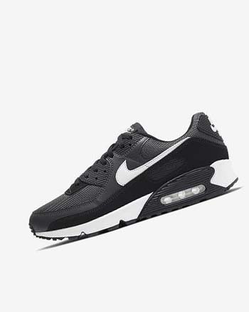 Zapatos Casuales Nike Air Max 90 Hombre Gris Gris Oscuro Negras Blancas | CR5423