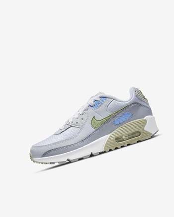 Zapatos Casuales Nike Air Max 90 Niña Blancas Azules Gris | CR3186