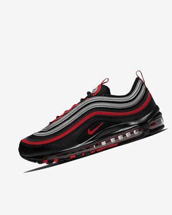 Zapatos Casuales Nike Air Max 97 Hombre Negras Metal Plateadas Rojas | CR3121