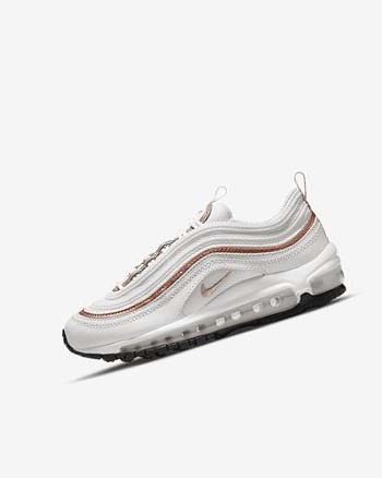 Zapatos Casuales Nike Air Max 97 Niña Blancas Blancas Metal Rojas Marrones | CR5103