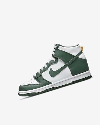 Zapatos Nike Dunk High Niño Verde Doradas Blancas | CR4962