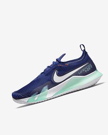 Zapatos Tennis Nike Court React Vapor NXT Hombre Azul Real Oscuro Azules Turquesa Naranjas Blancas | CR2571