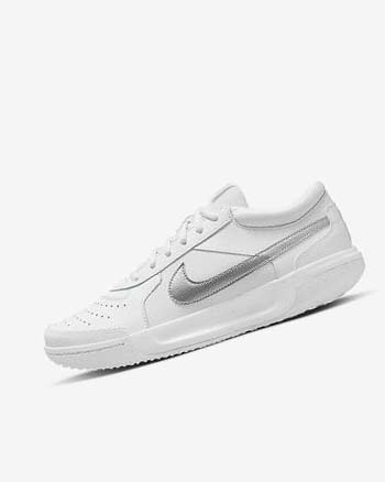 Zapatos Tennis Nike Court Zoom Lite 3 Mujer Blancas Metal Plateadas | CR3201