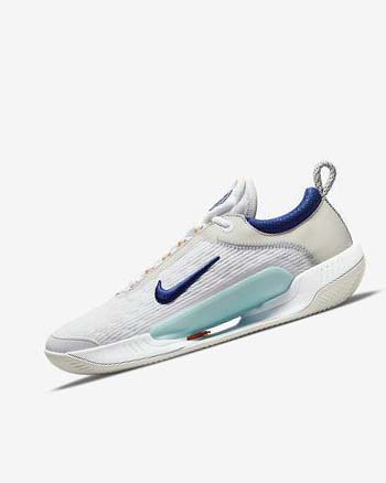 Zapatos Tennis Nike Court Zoom NXT Hombre Blancas Beige Claro Turquesa Azul Real Oscuro Azules | CR2577