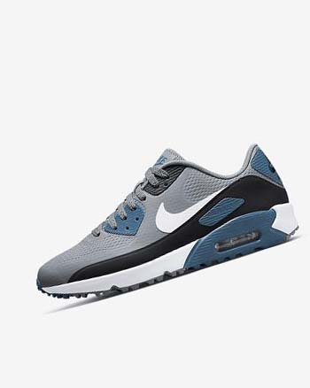 Zapatos de Golf Nike Air Max 90 G Hombre Gris Negras Blancas | CR4800