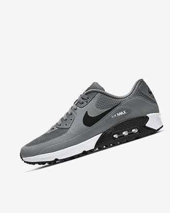 Zapatos de Golf Nike Air Max 90 G Hombre Gris Blancas Negras | CR5001