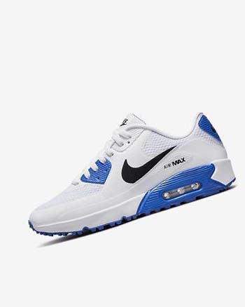 Zapatos de Golf Nike Air Max 90 G Hombre Blancas Azules Plateadas Negras | CR5480